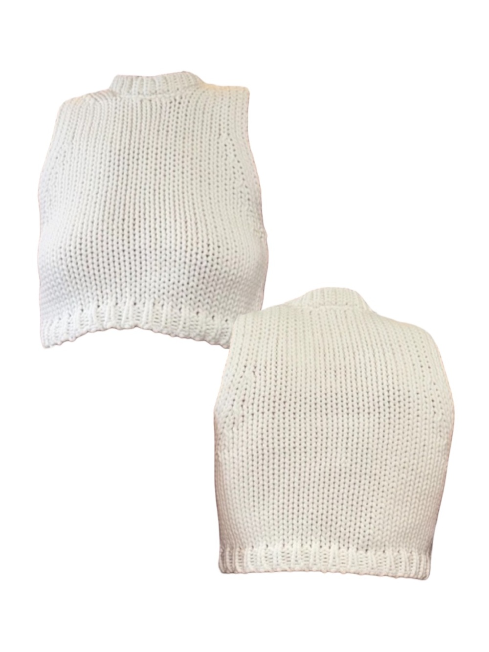 Zara Cream Knit Cropped Tank